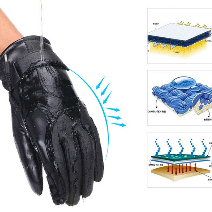Waterdichte unisex verwarmde winterhandschoenen voor fietsen en wandelen, met touchscreen functie. Nooit meer koude handen.
