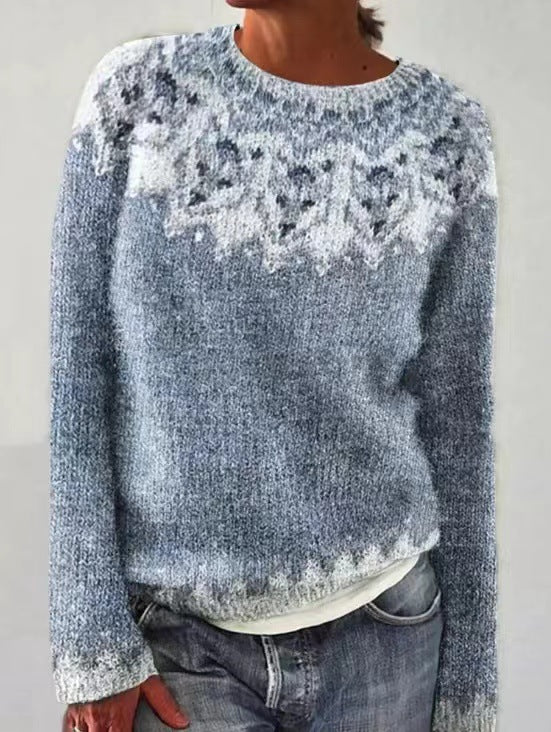 "Vintage gebreide trui voor lente; zachte beige tint, losse pasvorm, ademend materiaal, perfecte casual chique look."