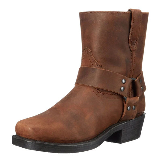 "Vintage Western herenlaarzen in donkerbruin, lichte en comfortabele constructie, ideale cowboy stijl voor avontuur en stad."