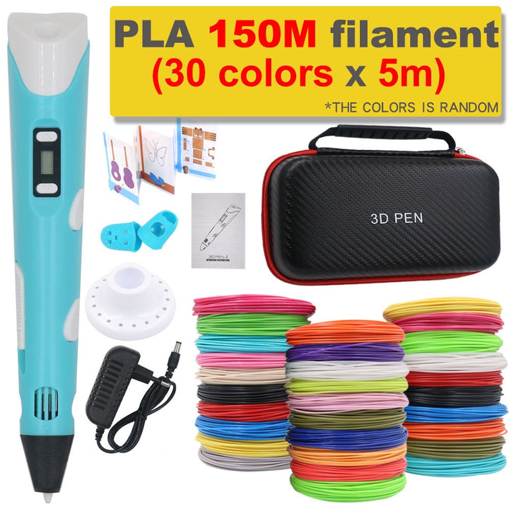 Complete 3D printpen set voor kinderen, met diverse kleuren PLA filament voor eindeloze DIY creaties.