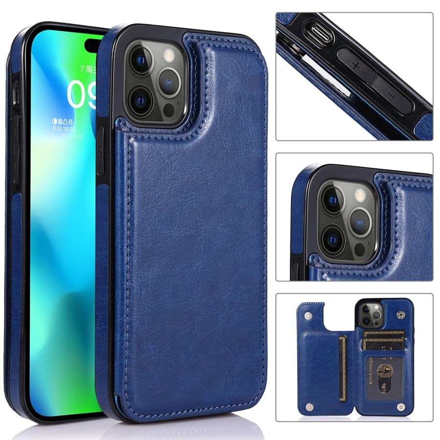 Handige leren iPhonehoes, combineert luxe uitstraling met de bescherming en ruimte voor pasjes.