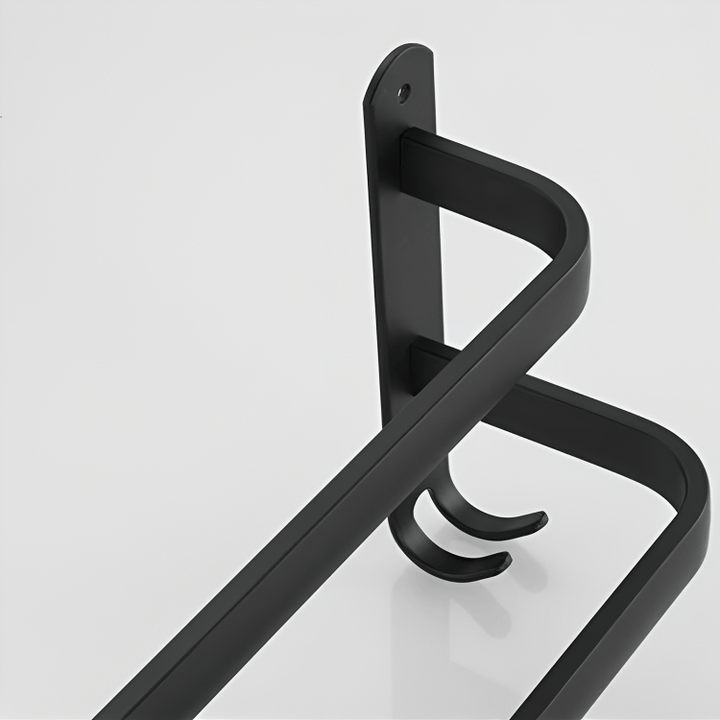 Modulaire handdoekhouder voor badkamer, wandmontage, flexibel en duurzaam aluminium.