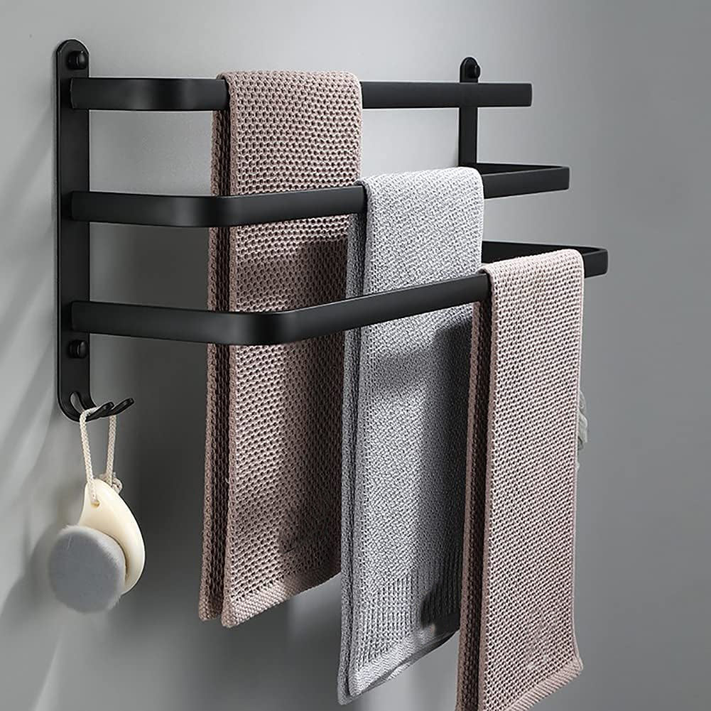 Aluminium handdoekhouder wandrek, opvouwbaar en ruimtebesparend voor badkamer en douche.