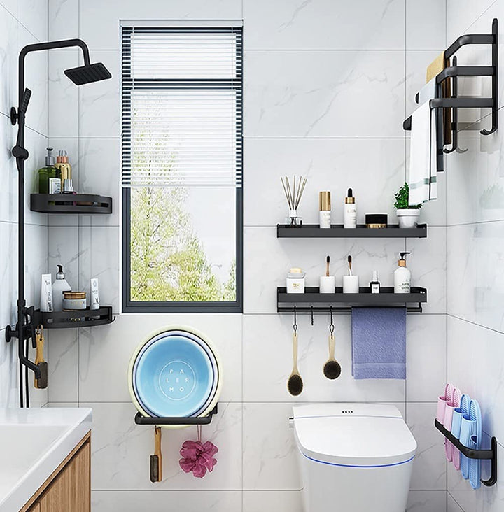 Moderne flexibele handdoekhouder voor wandmontage, ideaal droogrek voor badkamer opbergen.