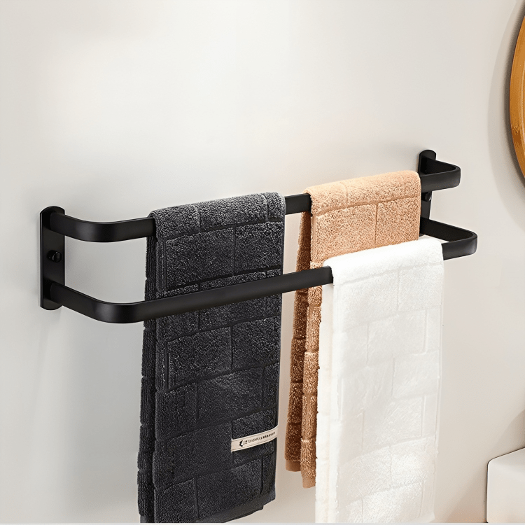 Design handdoekhouder, wandgemonteerd, ruimtebesparend droogrek voor badkamer en douche.