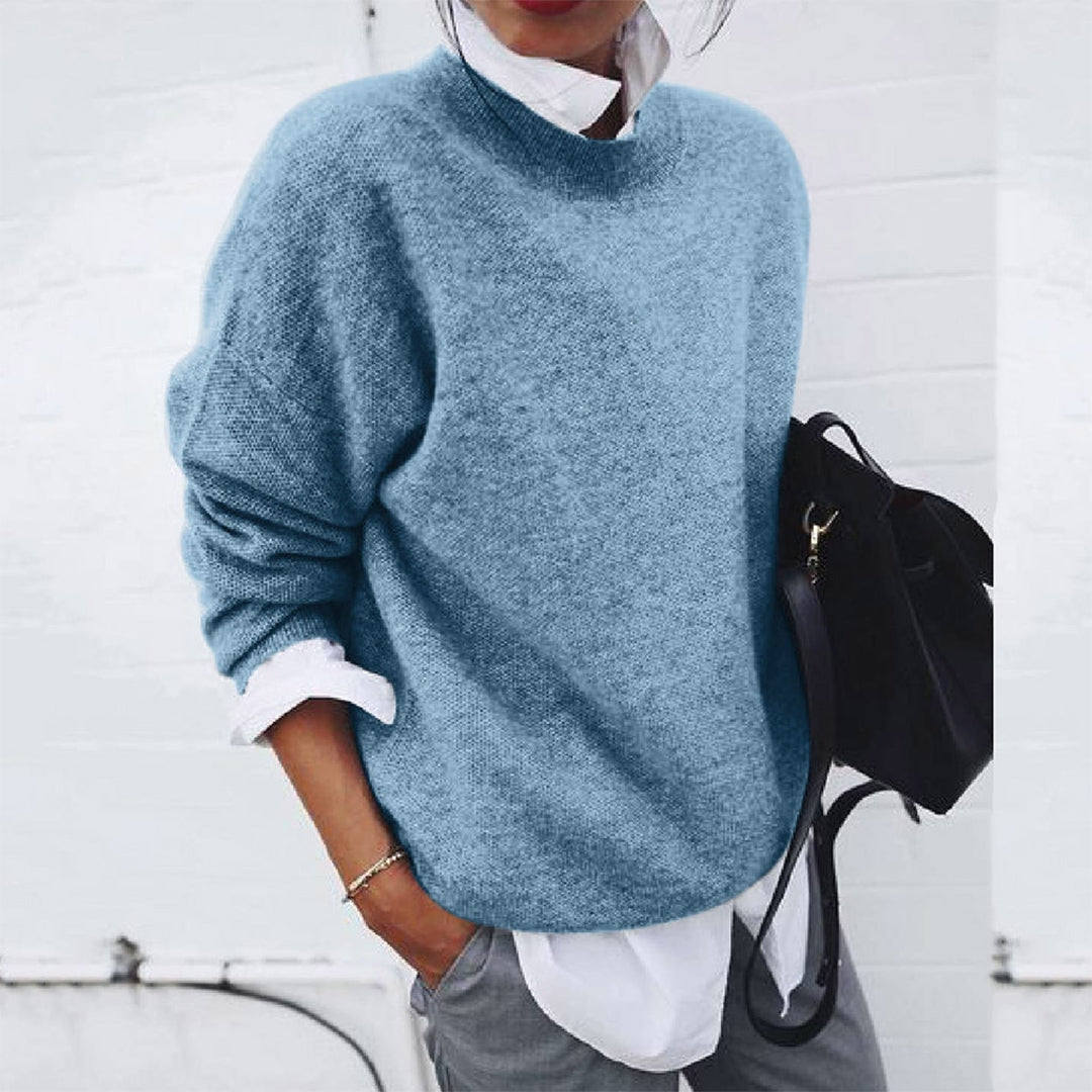 "Warme damestrui, stijlvolle wollen sweater voor koelere dagen, zachte textuur, relaxte pasvorm, veelzijdig design."