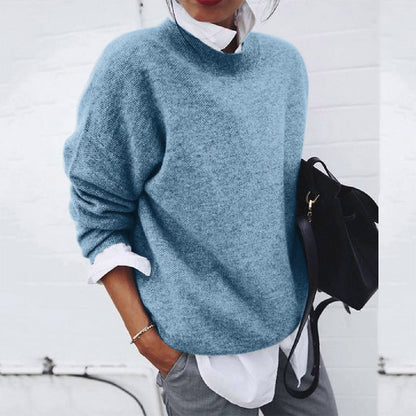 "Warme damestrui, stijlvolle wollen sweater voor koelere dagen, zachte textuur, relaxte pasvorm, veelzijdig design."