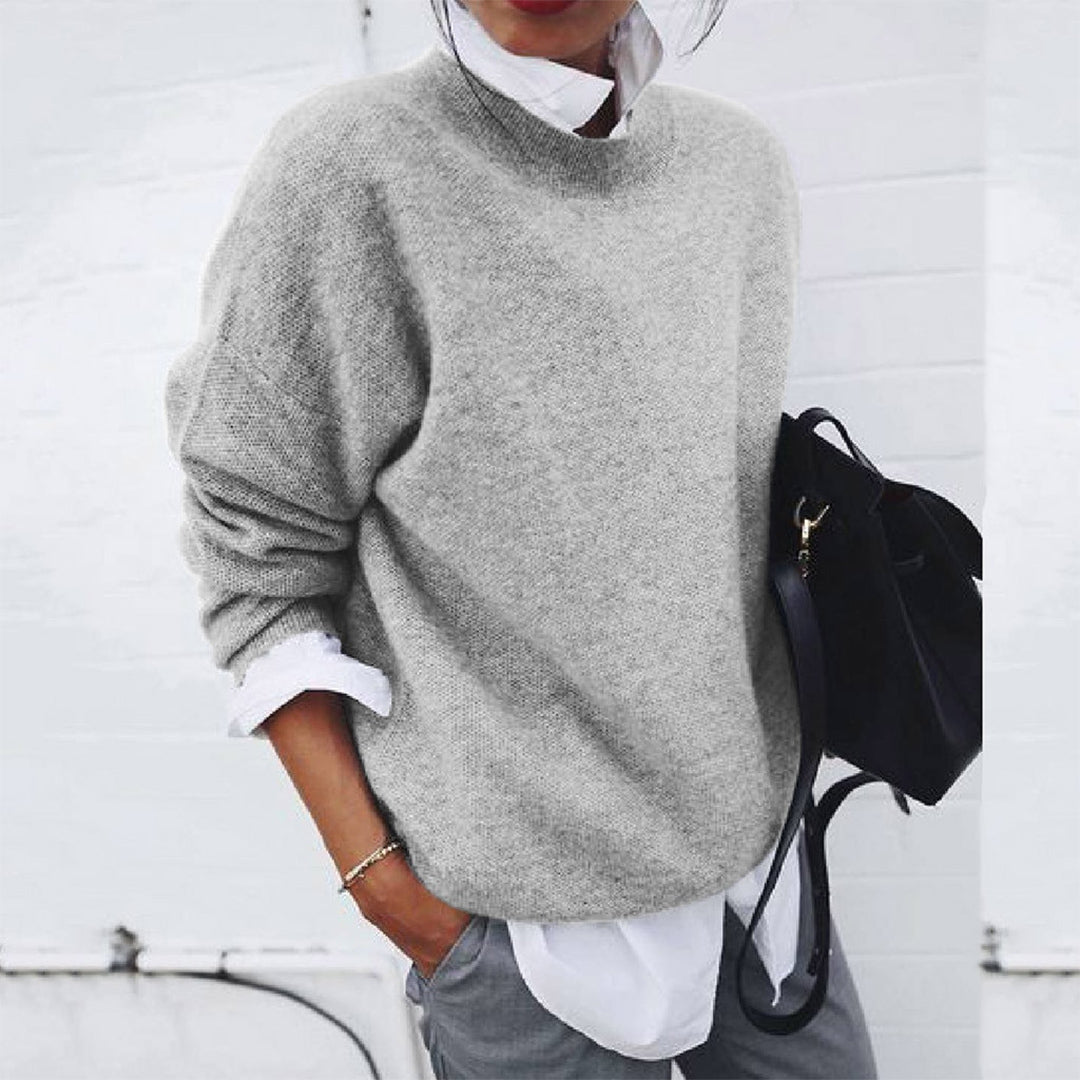 "Warme damestrui, stijlvolle wollen sweater voor koelere dagen, zachte textuur, relaxte pasvorm, veelzijdig design."