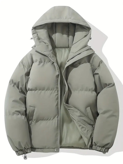 "Warme winterjas voor heren met capuchon, klassiek design en duurzame materialen voor ultieme stijl en comfort."