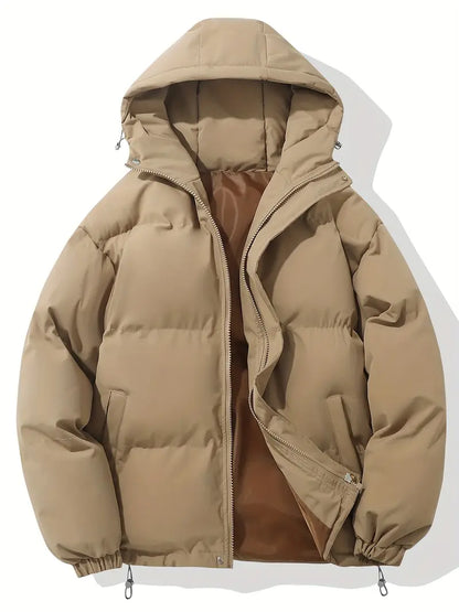 "Warme winterjas voor heren met capuchon, klassiek design en duurzame materialen voor ultieme stijl en comfort."