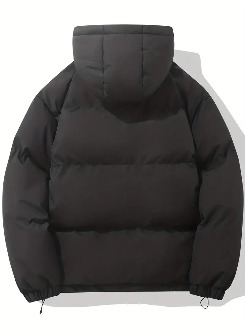 "Warme winterjas voor heren met capuchon, klassiek design en duurzame materialen voor ultieme stijl en comfort."