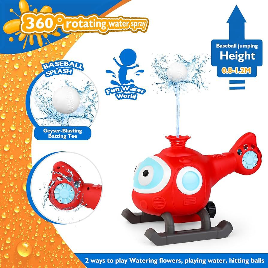 "WaterCopter speelgoed, kleurrijk ontwerp, spuit verkoelend water, ideaal voor kinderen, zomerpret in de tuin."