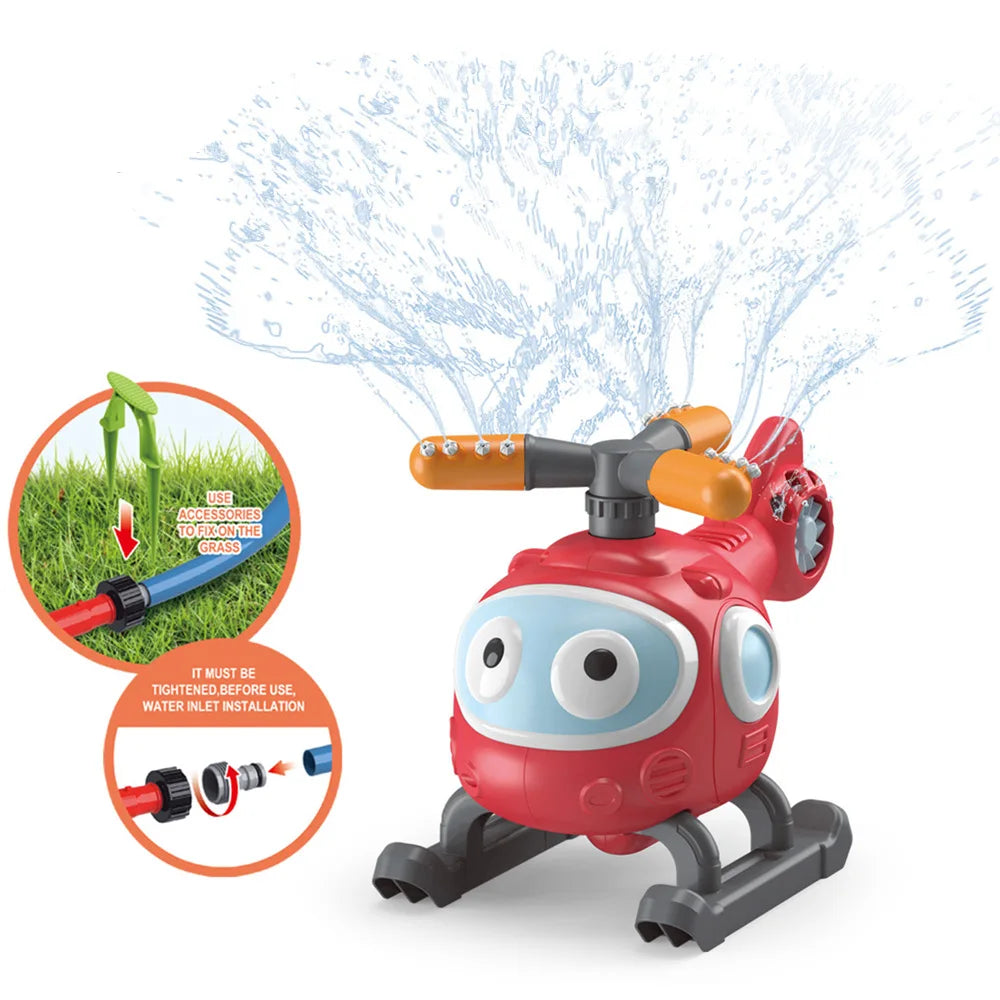 "WaterCopter speelgoed, kleurrijk ontwerp, spuit verkoelend water, ideaal voor kinderen, zomerpret in de tuin."