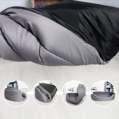 "Waterdicht en comfortabel hondenbed met zachte vulling, verkrijgbaar in blauw, grijs, groen, en rood voor binnen- en buiteng