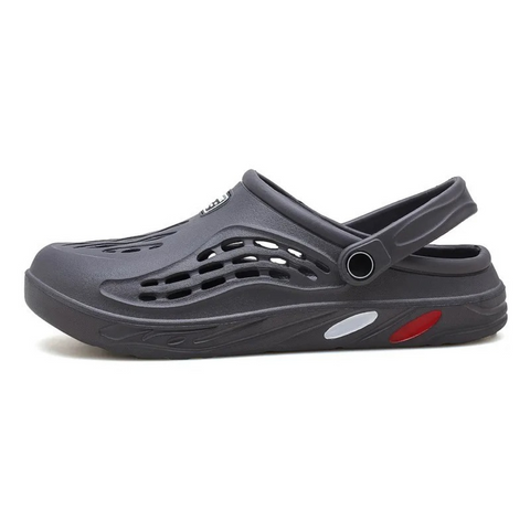 Close-up verstelbare banden van comfortabele waterdichte sandalen voor heren en dames.