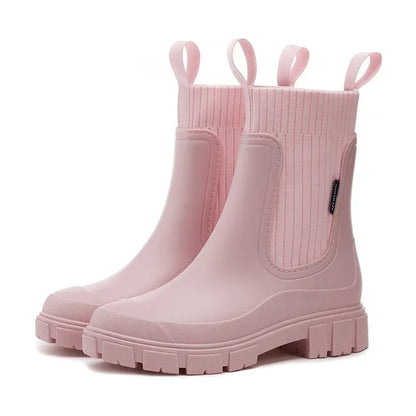 "Waterdichte Chelsea boots voor dames met antislipzool, elastische instap en moderne stijl in bruine tint."