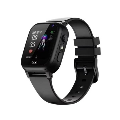"Waterdichte kindersmartwatch in blauw met realtime GPS en SOS-functie, stijlvol en kindvriendelijk design."