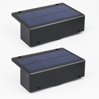 "Waterdichte LED tuinlamp op zonne-energie met dimbare modus, stijlvolle wandmontage voor buitengebruik."