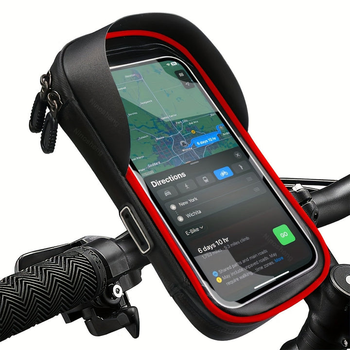 Robuuste waterdichte fietshouder & motorhouder met touchscreen en 360° rotatie voor elk stuur.