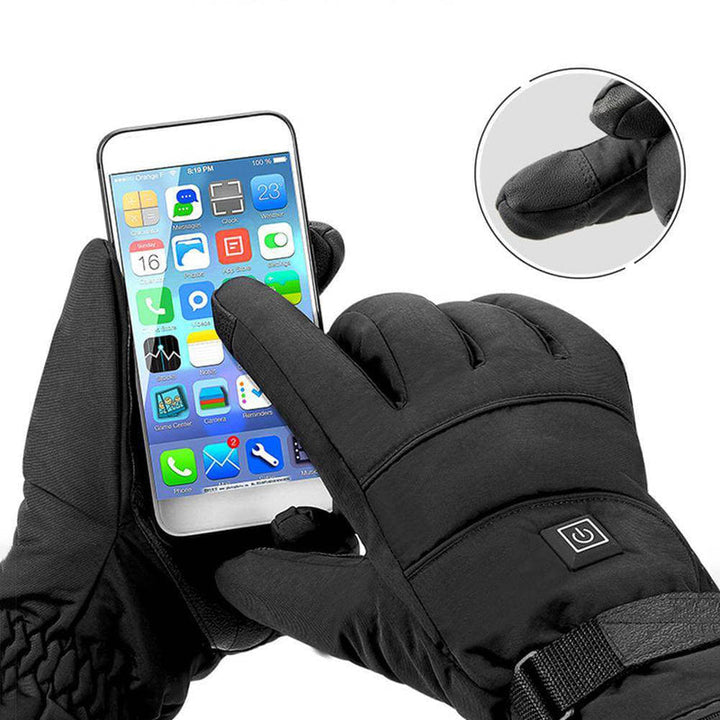 Assortiment unisex verwarmde waterdichte winterhandschoenen, geschikt voor diverse maten en outdoor gebruik.