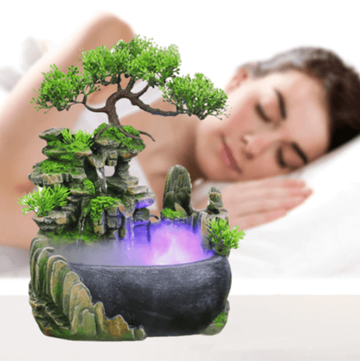 Rustgevende LED-waterfontein, perfect voor mindfulness en het creëren van zen momenten in uw huis of kantoor.