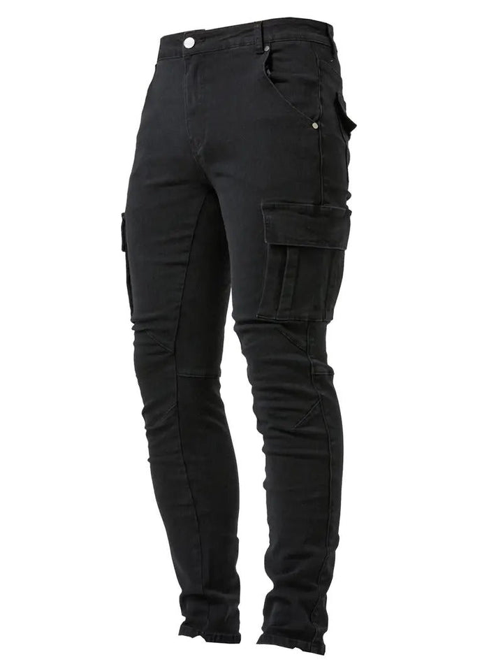Stijlvolle heren cargo broek met handige zakken en stretchstof, perfect voor streetwear en vrijetijd.