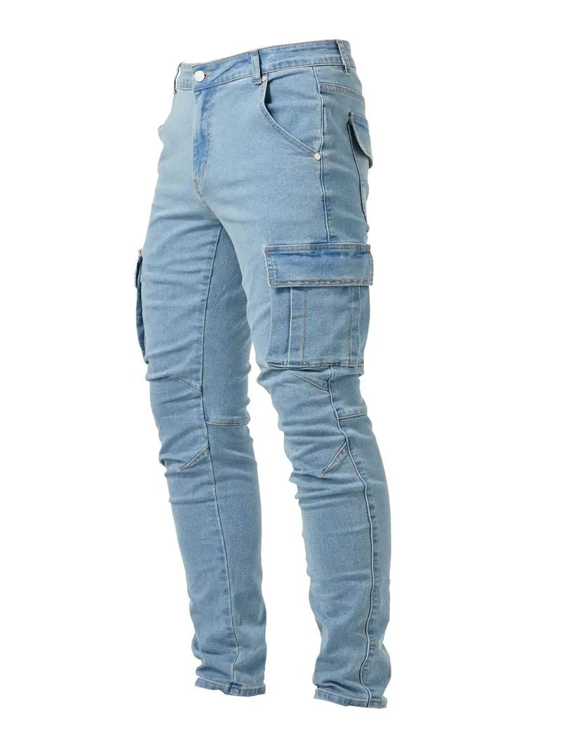Zachte, comfortabele heren cargo broek met stretchstof, perfect voor een casual, relaxte look.