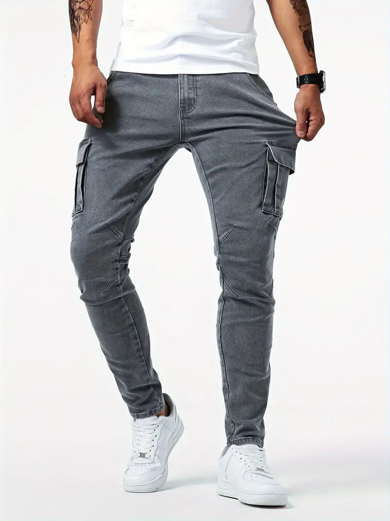 Moderne heren stretch cargo broek, stijlvol en comfortabel, een must-have voor streetwear en casual outfits.