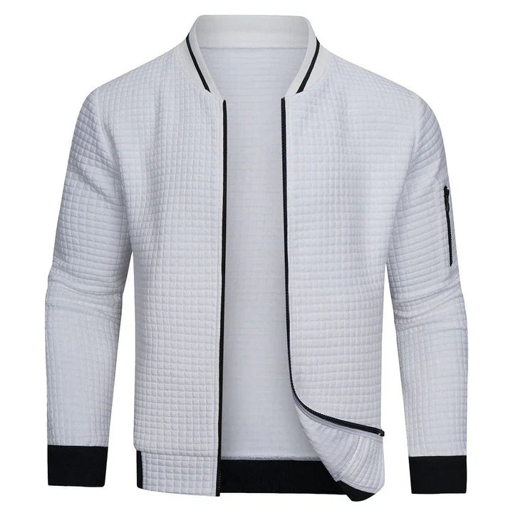Comfortabele heren zomerjack, modern wit ontwerp, veelzijdig en stijlvol voor herenmode. Casual bovenkleding.