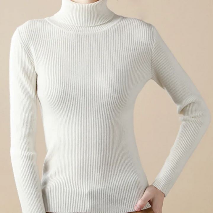 Stijlvolle dames trui, kasjmierlook, met col, effen, essentieel voor de winter.