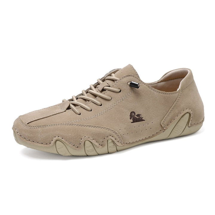 Minimalistische leren schoenen die vrije tenen en een flexibele loopervaring bieden voor uniseks dragers.
