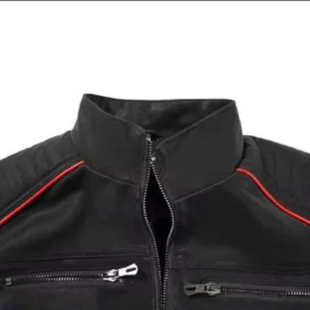 Comfortabel zwart leren herenjack, ideaal voor casual mode en dagelijkse outfits, allround te dragen.