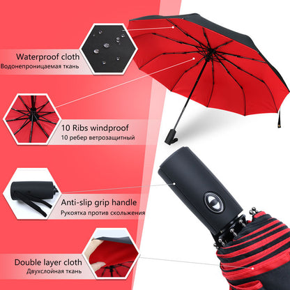 "Windbestendige stormparaplu, zwart, stevig en duurzaam ontwerp voor bescherming tegen regen en wind, damesaccessoire."