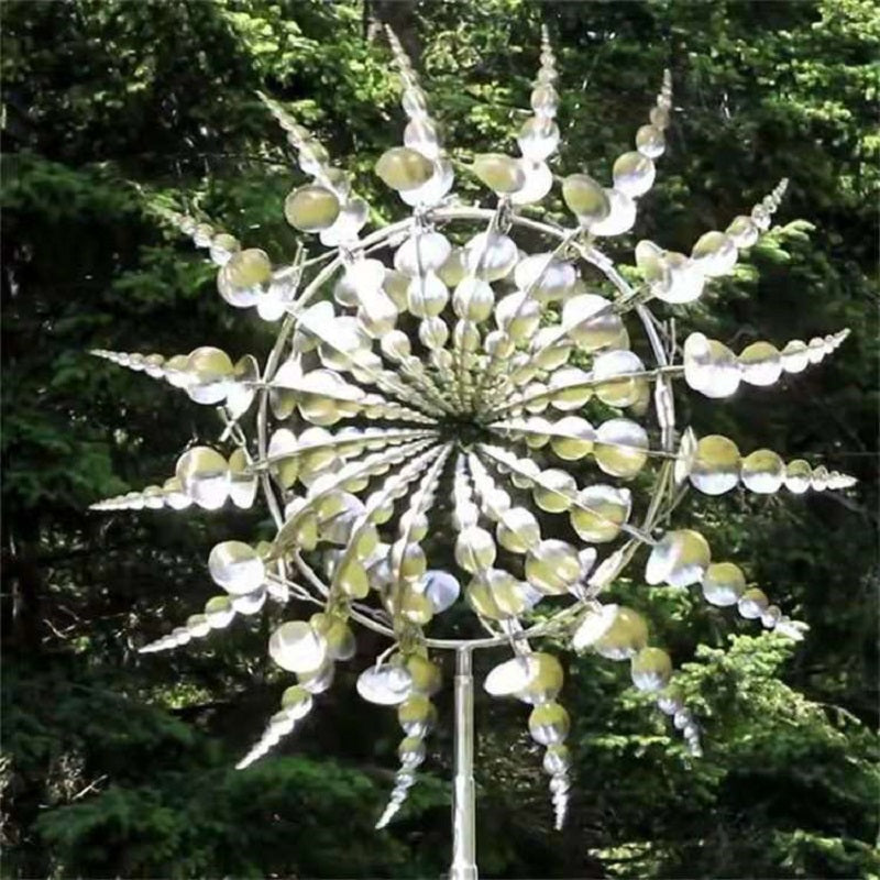Magische roestvrij metalen windmolen, kinetisch design brengt je tuin tot leven met gracieuze beweging.