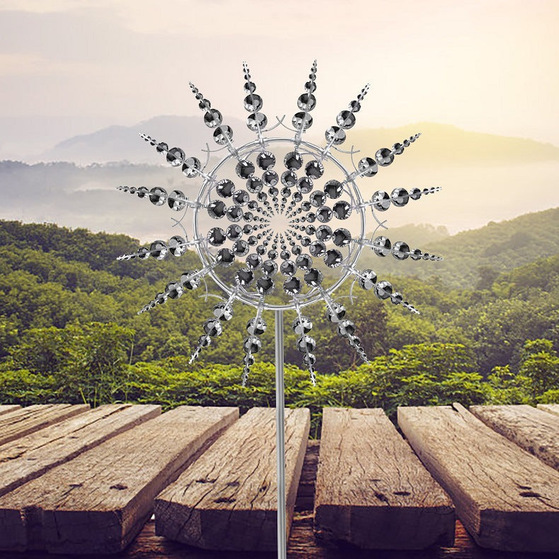 Decoratieve kinetische windspinner voor buiten, roestvrij metaal, perfecte tuindecoratie en blikvanger.