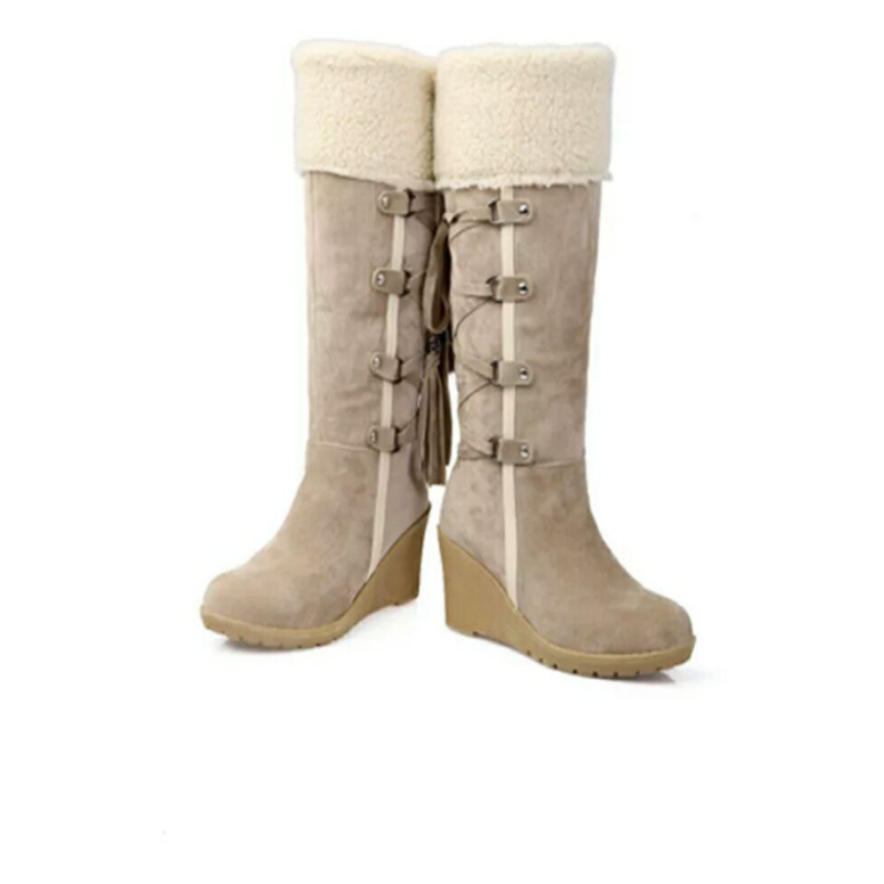 Warme dames winterboots met sleehak, ideaal voor comfortabele en stijlvolle winterwandelingen.