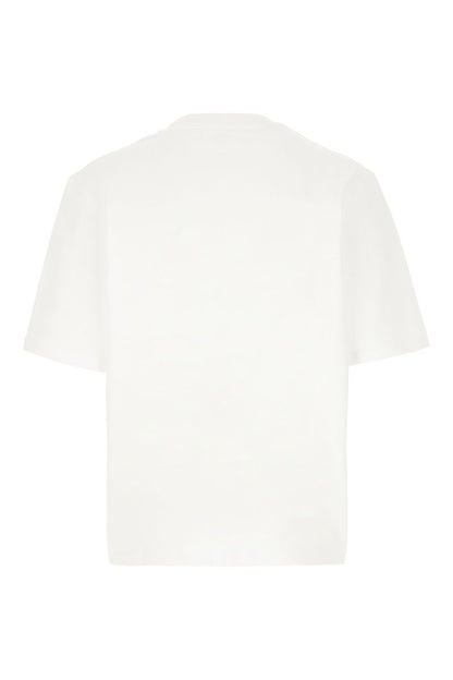 Wit heren T-shirt van 100% katoen, klassieke pasvorm, korte mouwen en minimalistisch borduurwerk voor alle gelegenheden.