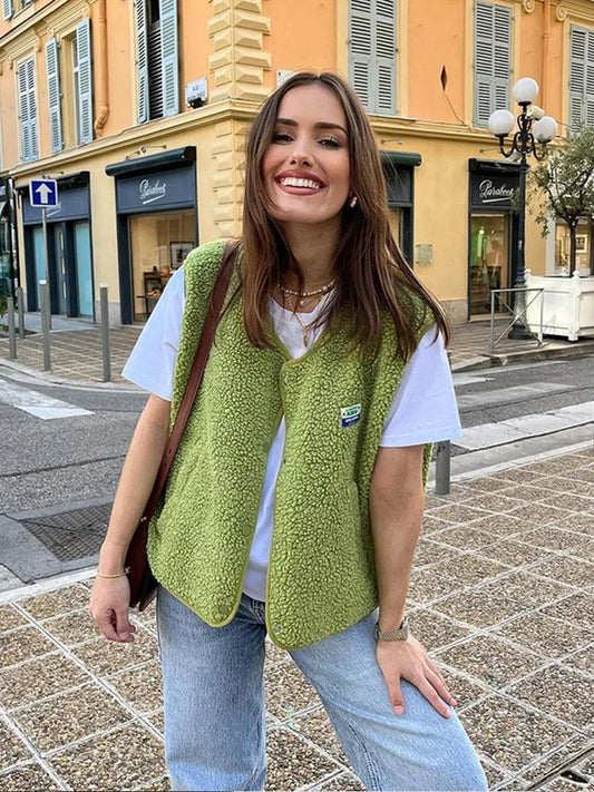 "Wollen bodywarmer met V-hals, zachte lams wolmix, stijlvolle en warme uitstraling, ideale tussenlaag voor veelzijdige outfit