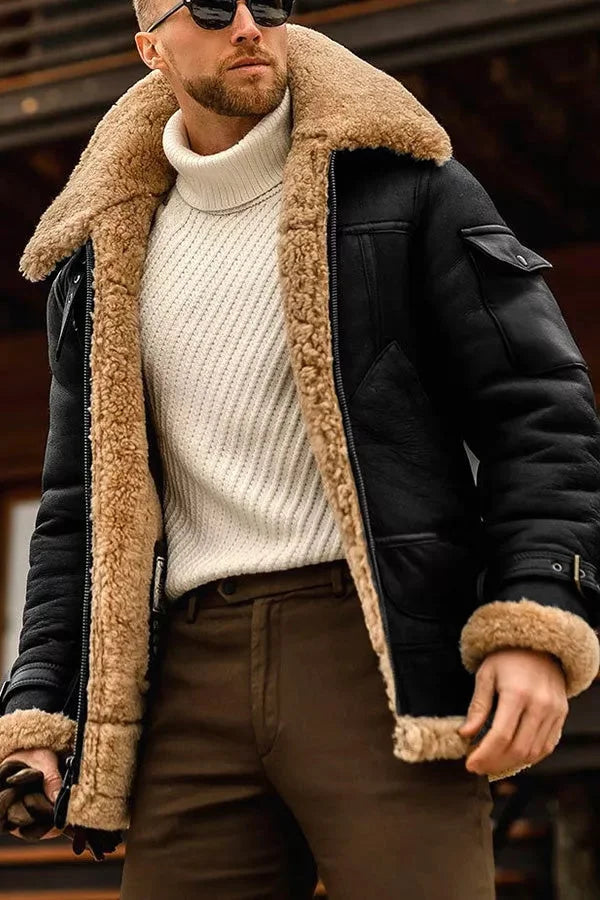 Rode leren herenjas van hoge kwaliteit, modern en comfortabel. Geschikt als winter- of herfstjas.