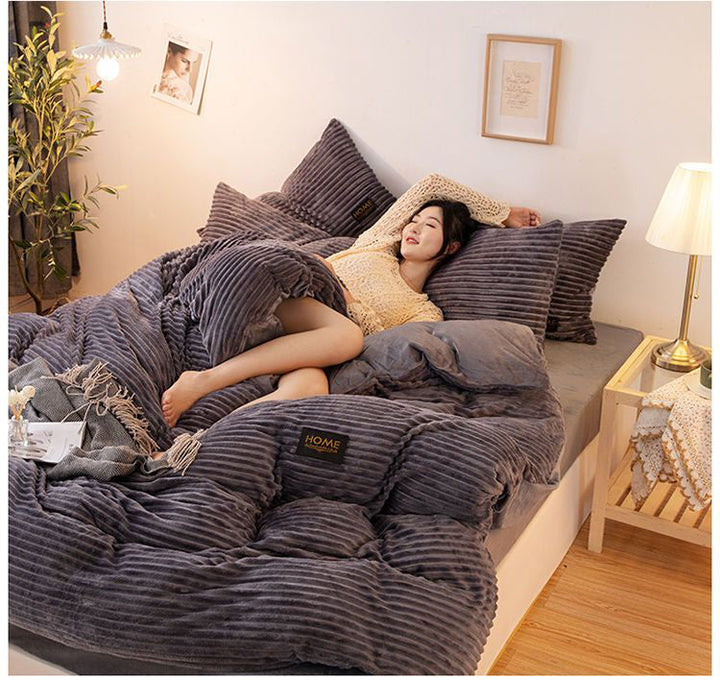 Zacht fleece dekbedovertrek, perfect winter dekbed beddengoed voor extra warmte en luxe comfort.