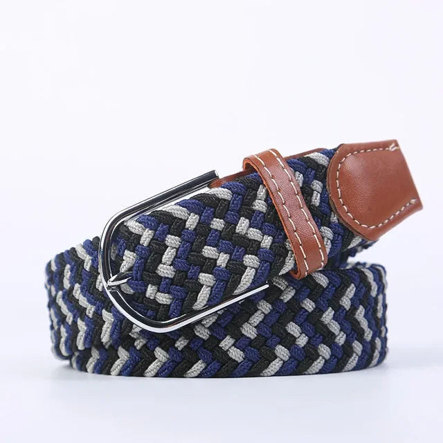 Grijze modieuze elastische riem, unisex accessoire van imitatieleer.