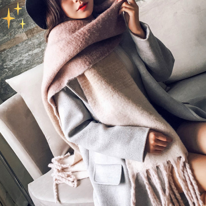 Comfortabele dames winter sjaal van cashmere met elegant plaid design, perfecte omslagdoek.