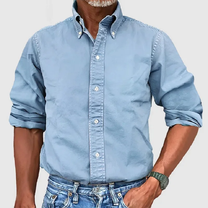 Klassiek herenoverhemd Luis met lange mouw, ideaal voor tijdloze en verfijnde zakelijke of casual stijl. Comfortabel.