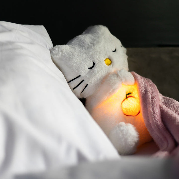 Premium pluche knuffel met realistische ademhalingssimulatie en sfeervol nachtlampje; voor rust en troost.