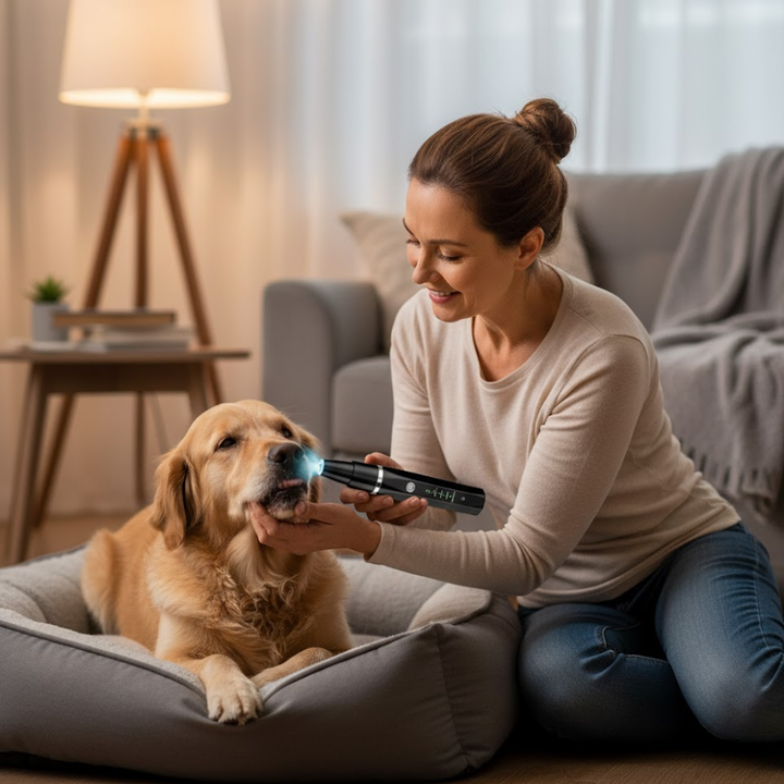 Speciale PlaqueVrij tandsteen verwijderaar voor huisdieren; essentieel voor gezonde mondhygiëne van hond & kat.