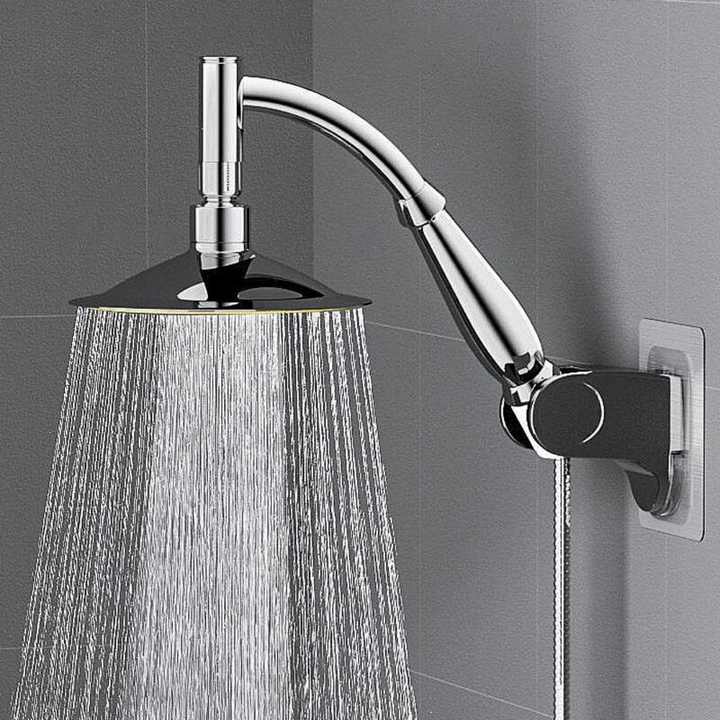Moderne waterbesparende douchekop van RVS voor een ontspannende en luxe regendouche in uw badkamer.