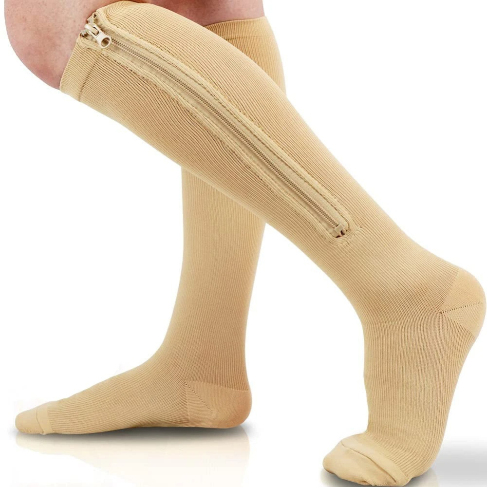 Praktische compressiekousen met rits voor comfortabel dragen. Ondersteunen bloedcirculatie bij mannen en vrouwen.