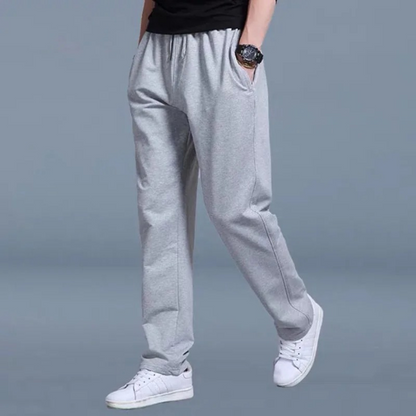 "Zomerse heren joggingbroek in oversized stijl, katoenmix, met elastische tailleband en trekkoord voor optimaal comfort."