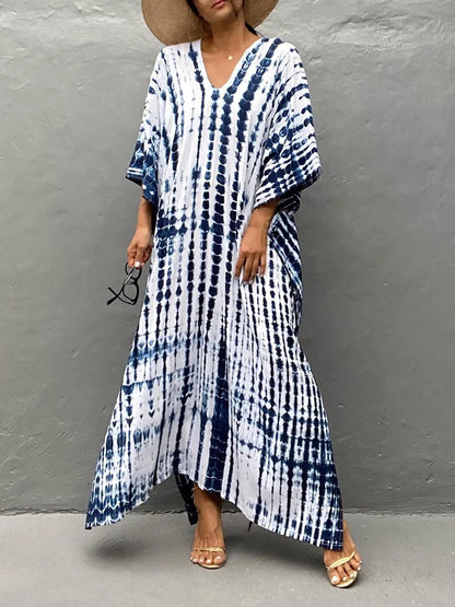 "Zomerse Janne kaftan maxi jurk voor dames, elegant design met exotische flair, ideaal voor zonnige dagen."