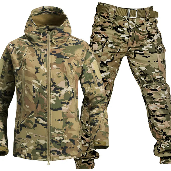 Volledig beschermende unisex buitenkleding set: waterdicht, winddicht, ademend, met zachte fleecevoering.